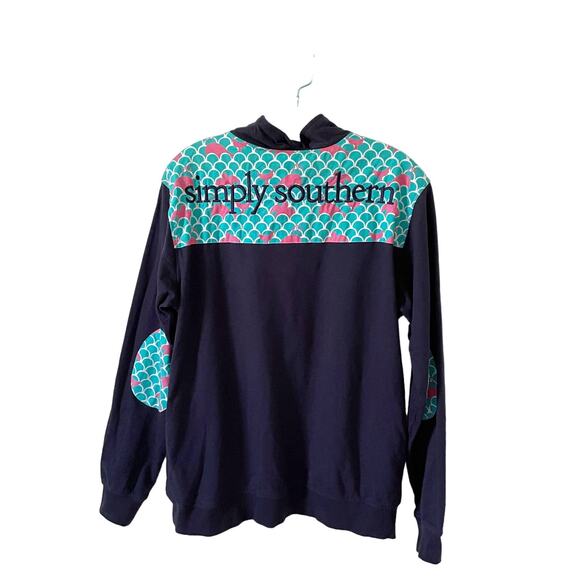 Simply Southern Turtles Whale Quarter Zip Pull Over Long Sleeve Shirt Blue Small - Picture 1 of 8